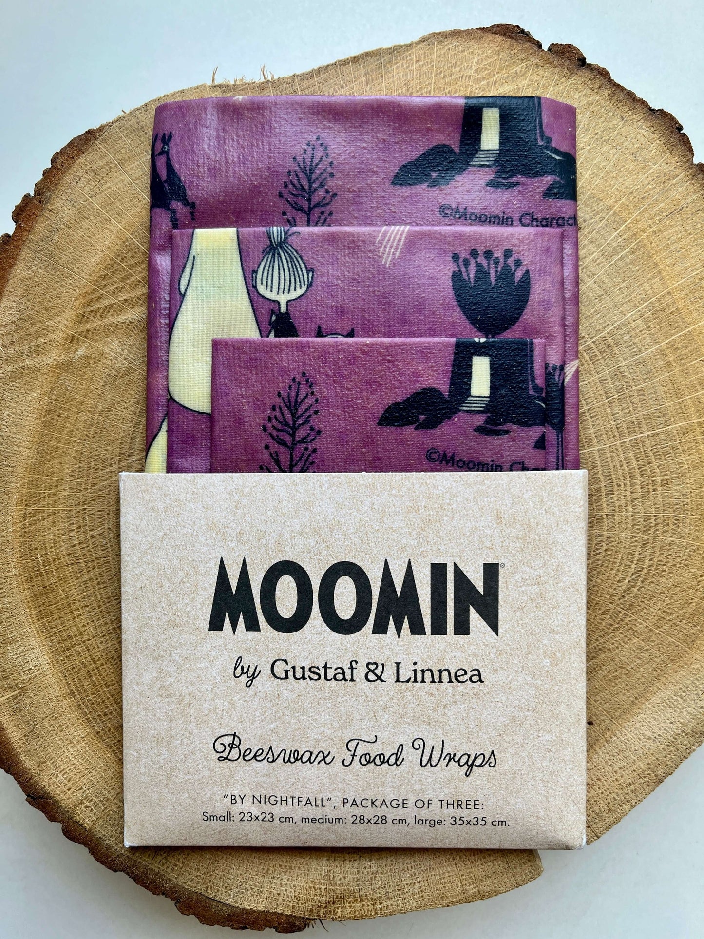 Gustaf & Linnea Moomin Bienenwachstuch "Bei Einbruch der Nacht" 3er-Pack