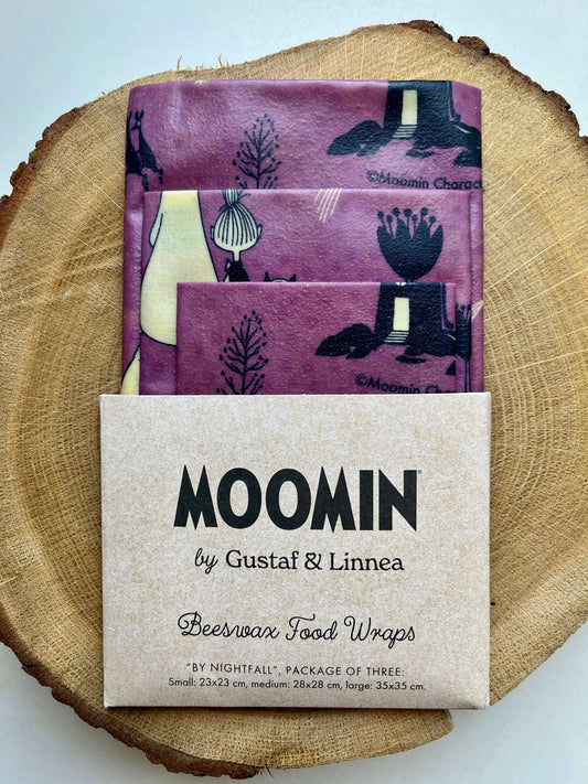 Gustaf & Linnea Moomin Bienenwachstuch "Bei Einbruch der Nacht" 3er-Pack