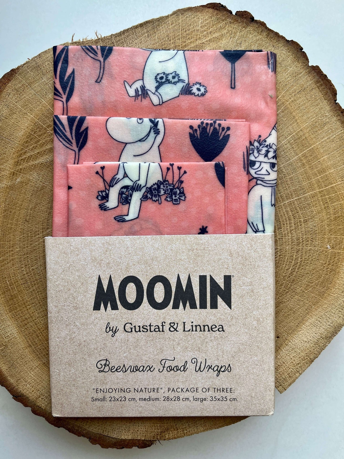Gustaf & Linnea Moomin Bienenwachstuch "Die Natur geniessen" 3er-Pack
