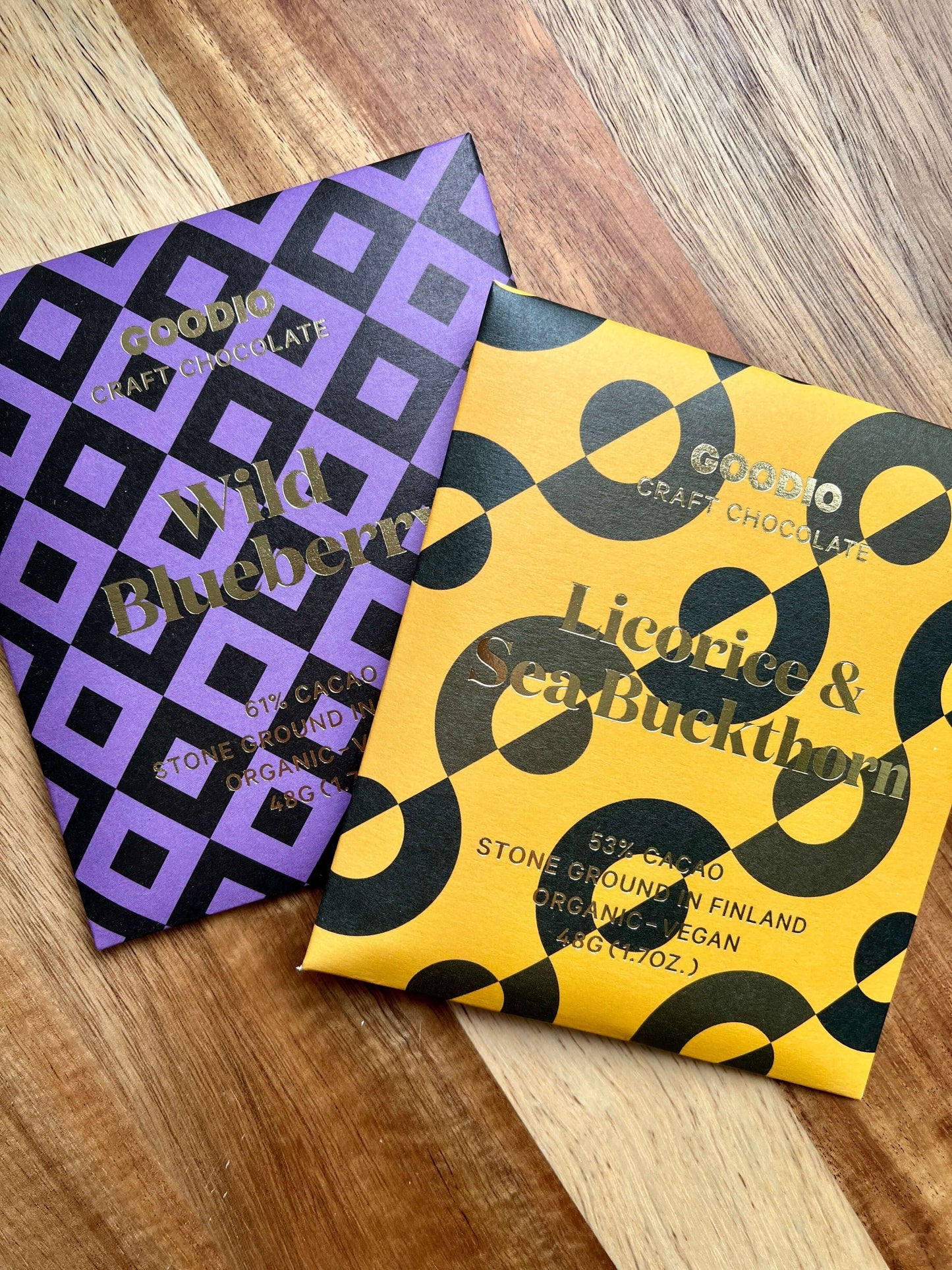 Goodio Licorice & Sea Buckthorn 53% vegane Schokolade 48g (saisonal verfügbar)