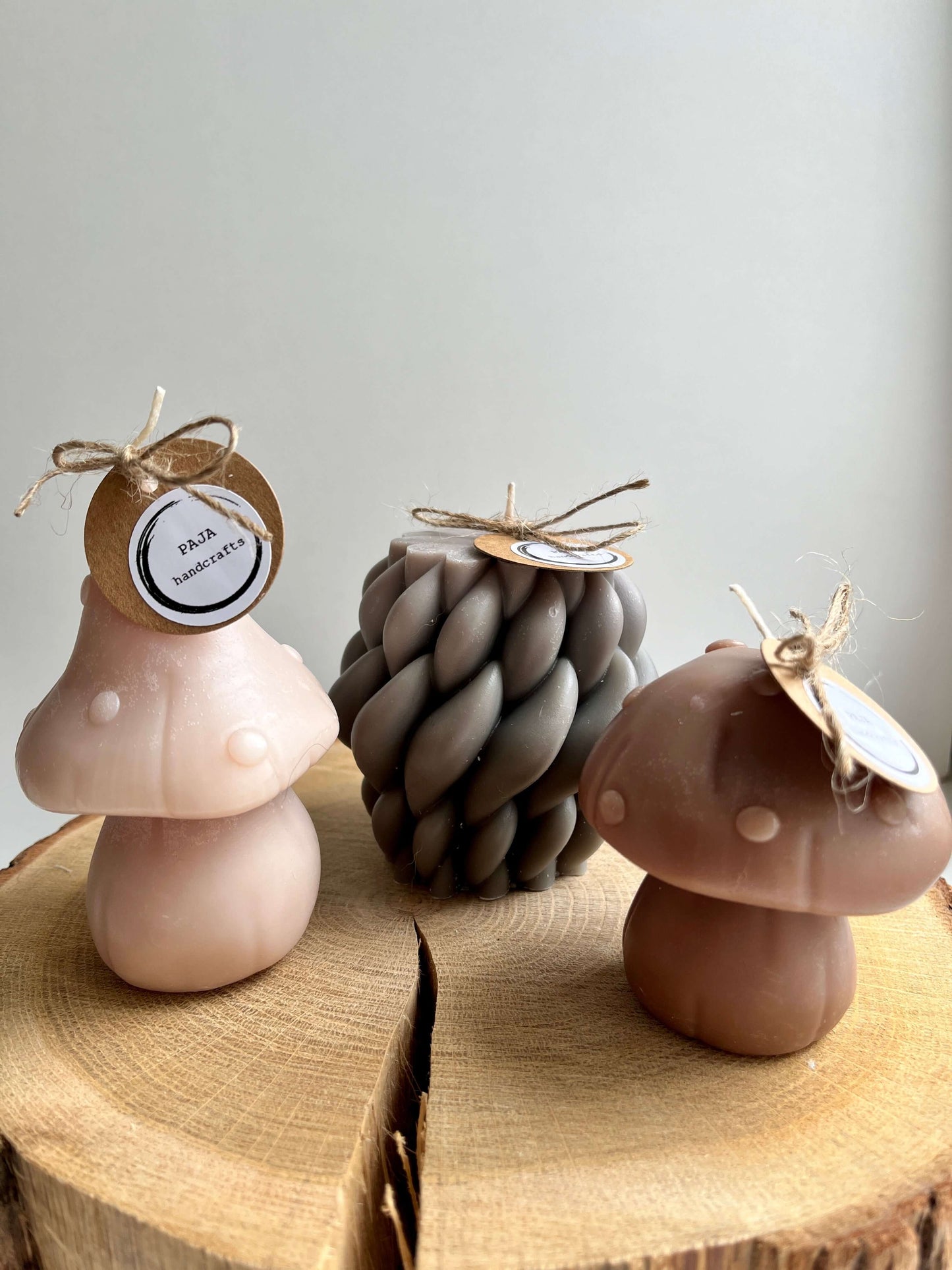 Paja Handcrafts Pine Cone Candle Brown