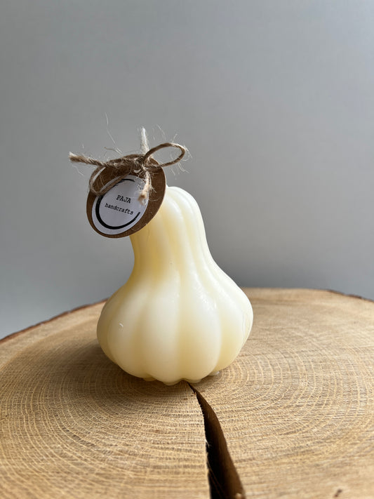 Paja Handcrafts Kürbis Kerze Weiss