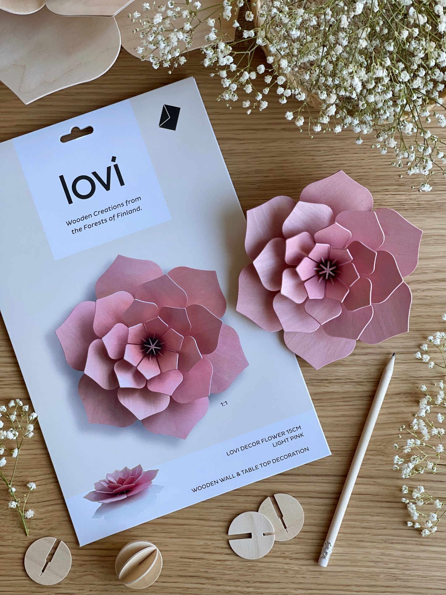 Lovi Deco Flower Light Pink L 15 cm